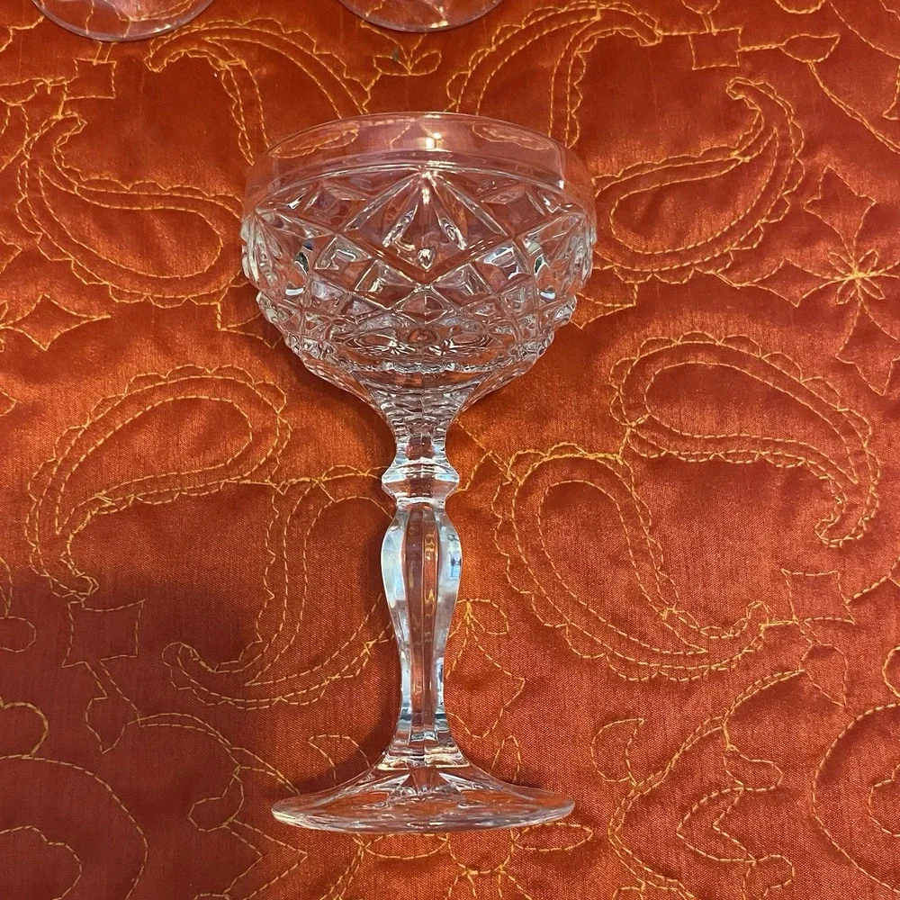 Four Sheffield 24% Lead‎ Crystal Champagne Toasting Glasses Made in Yugoslavia